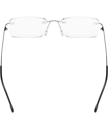 Eyekepper Men's Frameless Reading Glasses +3.00 Silver - Rectangle Rimless Reader Eyeglasses - Buy Online on GoSupps.com