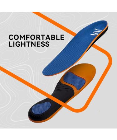 SECOTAN Pain Relief Orthotics for Plantar Fasciitis - Arch Support Insoles for Men and Women - All-Day Shock Absorption - Size S (Men 8.5/Women 9.5) 10.5 Inch - Buy Online on GoSupps.com
