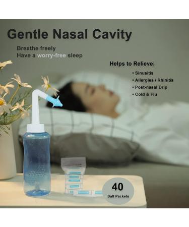 Doctor.Roo Neti Pot Sinus Rinse Bottle 300ml with 40 Salt Packets - BPA Free Nasal Irrigation for Adults & Kids - Buy Online on GoSupps.com