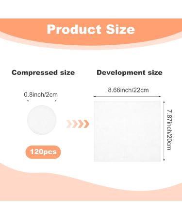 Sibba Face Compressed Towels 120PCS - Disposable Facial Cleansing Cloths for Travel & Outdoor | Soft Cotton Washcloths Mini Thick Daily Cleansing Kit - Buy Online on GoSupps.com