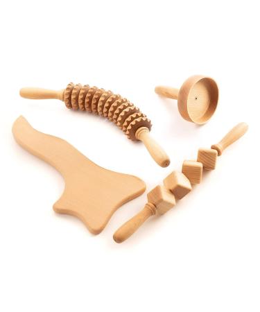 tuuli Accessories Maderotherapy Wood Set Massager Massage Roller Cellulite Lymphatic Drainage Swedish Cup