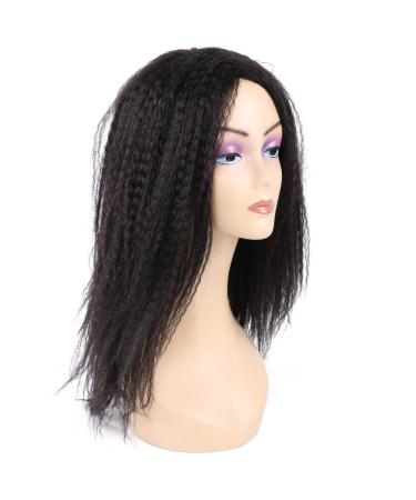 Yaki Straight Synthetic Wig 14 Inch Black (1B) - Heat Resistant Fiber, Kinky Straight Style for Black Women - Buy Online on GoSupps.com