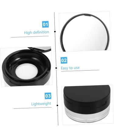 BIUDECO 6 Pcs Elastic Mesh Loose Powder Box Empty Portable Powder Cases Makeup Powder Puff DIY Abs Black - Buy Online on GoSupps.com