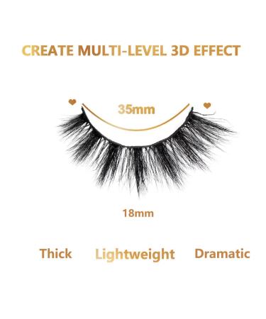 Buy 5 Pairs 18mm 3D Mink Lashes - Fluffy Reusable Handmade Eyelashes Extensions - Criss-Cross Thick Lashes Bulk (L903) - International Shipping Available - Buy Online on GoSupps.com