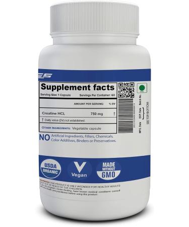 Creatine HCL 750MG - 60 Capsules - Buy Online on GoSupps.com