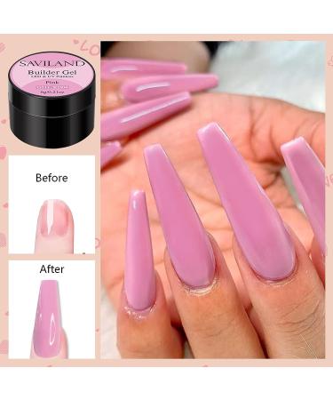 Saviland Builder Nail Gel Kit - 12 Colors Extension Glitter Hard Gel Set for Nail Strengthening and Art - Includes 3 Nail Brushes and Forms - A-Glitter Series - Buy Online on GoSupps.com