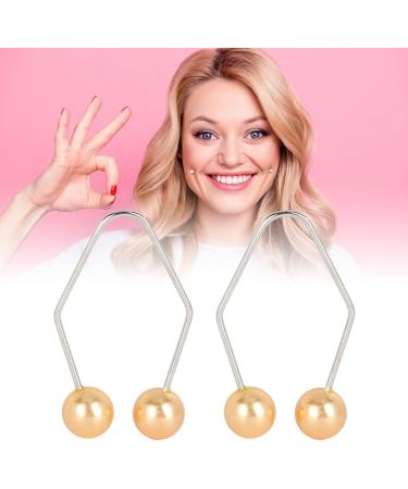 Dimple Maker Balls 2 Pairs Muscle Training Stainless Steel Easy to Carry Improve Smile Dimple Maker for Cheeks (Yellow) - Buy Online on GoSupps.com