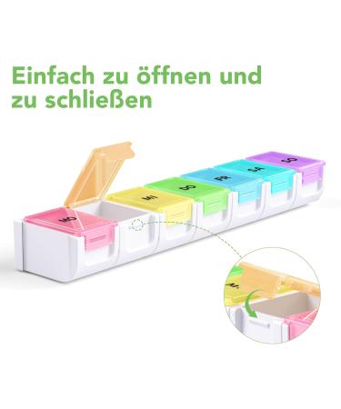 7-Day Rainbow Pill Organizer - Weekly Medication Box & Tablet Storage for Easy Management - Buy Online on GoSupps.com
