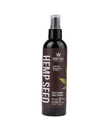 Hemp Seed Body Mist - 8 fl oz - Moisturizes Invigorates & Protects Skin - With Hemp Seed Oil Chamomile & Aloe Vera - Vegan Cruelty Free Nag Champa