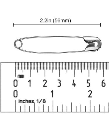 Large Safety Pins 2.2 inches (56mm)  Size 4  200 pcs  Nickel - Plated Steel (200) - Buy Online on GoSupps.com