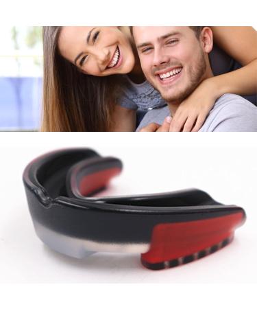 Verdant Touch Athletic Mouthguard | Slim Fit Tooth Protection for Boxing & Soccer | Impact Resistance & Shock Absorption - Black/Red - Buy Online on GoSupps.com