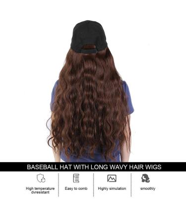 Light Brown Baseball Cap Wig with Long Corrugated Hair - Adjustable Fashion Hat for Women & Girls - Buy Online on GoSupps.com