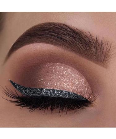 Uranian Glitter Eyeliner Stickers - Reusable Instant Adhesive Eye Line Strip for Party Makeup - Black - Buy Online on GoSupps.com