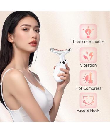Facial and Neck Massager Multifunctional Face Massager Face Sculpting Tool with Vibration Thermal Function for Skin Care and Double Chin (White) - Buy Online on GoSupps.com