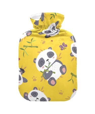 Hot Water Bottles with Cover Cartoon Cute Panda Hot Water Bag for Pain Relief Warming Hands Warm Water Bag 2 Liter