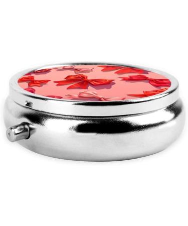 Buy Cute Red Bow Portable Metal Pill Box - Mini 3-Compartment Design for Travel | Ideal for Small Pills - Buy Online on GoSupps.com