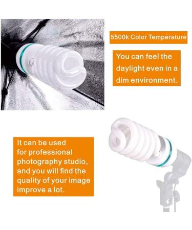 2pcs 135W CFL Daylight Spiral Softbox Lighting Kit Bulb 5500K E27 Socket for Photography - 2 Count - Buy Online on GoSupps.com