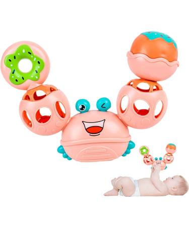 Abbto Babyrassel Crab Shape Newborn Toy - Soft Sensory Ball & Calming Bite Ring for Babies - Buy Online on GoSupps.com