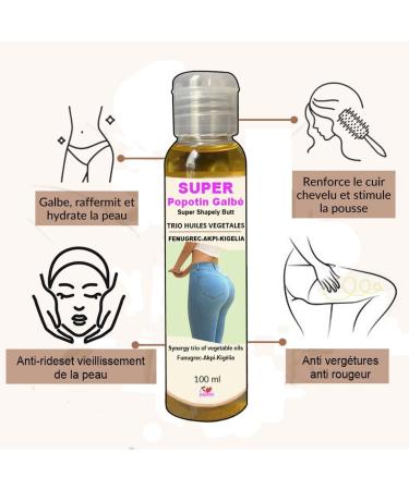 FENUGREC-AKPI-KIGELIA Synergy Oil for Buttocks-Hip-Breast Fat 100 ml 100 ml I Love My Popotin - Buy Online on GoSupps.com