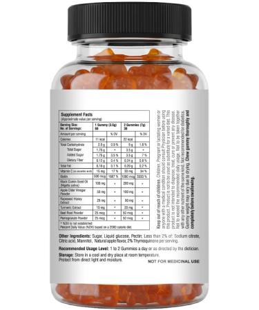 Mishas Nutraceuticals Black Seed Oil and Honey Gummies 2% Thymoquinone Immune Support Joint Health 60 Count - Buy Online on GoSupps.com