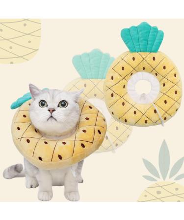 Crazy Bean Postoperative Protective Collar for Cats | Soft Adjustable & Comfortable Kitten Collar - Sweet Elisabethane Design - PINEAPPLE - Buy Online on GoSupps.com