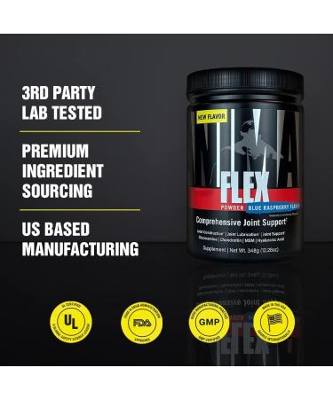 Animal Flex Powder: Complete Joint Support Supplement with Collagen, Turmeric, Glucosamine & Chondroitin - 30 Scoops Blue Raspberry - Buy Online on GoSupps.com