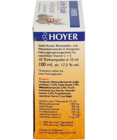 Buy Hoyer Jelly Royal Flower Pollen & Wheat K - 10x10ml - Premium International Shipping - Buy Online on GoSupps.com