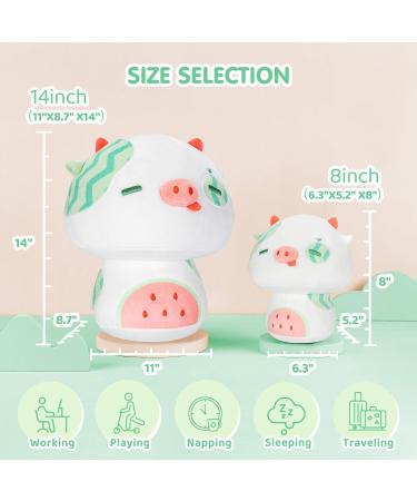 Mewaii 14 Soft Watermelon Cow Mushroom Pillow Stuffed Animal Plush - Cuddly White Cow Toy for Kids | 14 Inch - Buy Online on GoSupps.com