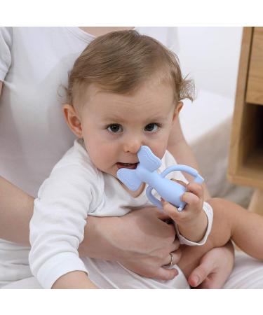 Heccei Baby Teething Ring - BPA-Free Silicone Elephant Cooling Toy for Gums | Dental Aid for 3+ Months - Blue - Buy Online on GoSupps.com