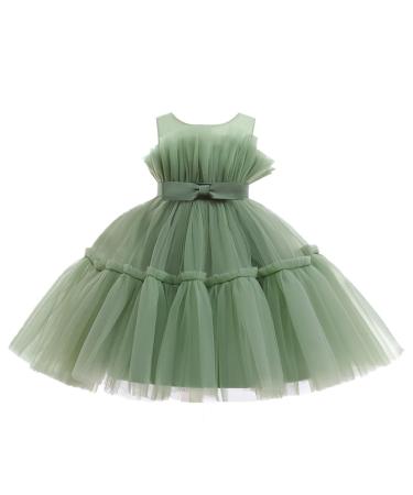 Miipat Baby Girl Dress Tulle Sleeveless Toddler Girls Princess Party Birthday Dresses Wedding Baby Flower Girl Dress with Headband 6 Months- 6 Years 6-7 Years Green