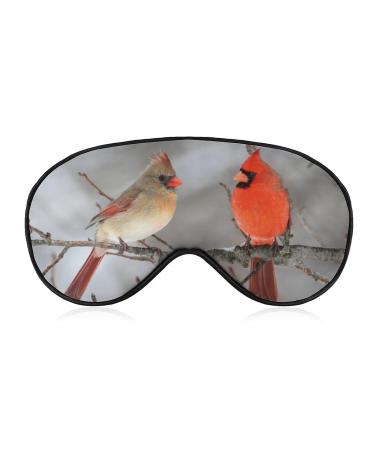 Northern Cardinal Sleep Mask Eye Cover for Sleeping Blindfold with Adjustable Strap Blocks Light Night Travel Nap for Men Women
