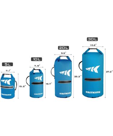 KastKing Cyclone Seal Dry Bag - 100% Waterproof with Phone Case & Zippered Pocket - Sky Blue 30L | Ideal for Beach, Fishing, Kayaking, Boating, Camping, Hiking, Biking, Skiing - Buy Online on GoSupps.com