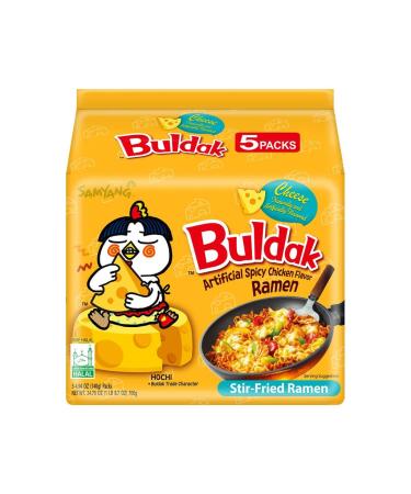 Samyang Cheese Noodle, Hot Chicken Flavor Ramen with Cheese, Spicy Cheese Noodle, Korean Ramen 140g (Pack of 5 s