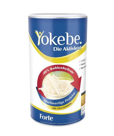 YOKEBE FORTE - Diethake for weight loss - 40% less carbohydrates - gluten -free lactose -free and vegetarian - low -calorie diet drink with proteins - 500 g 10 portions yokebe forte 500 g (1 Pack)