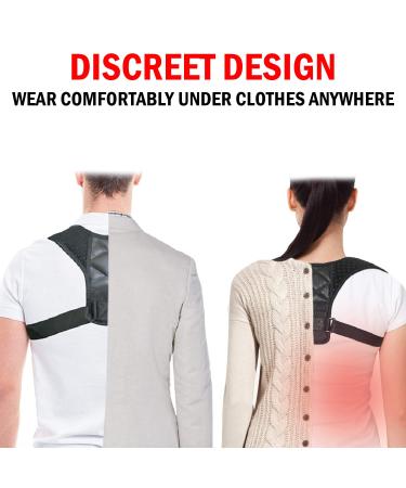 Stayfit Posture Corrector: Adjustable Unisex Back Brace for Upper Back Pain Relief and Support - Spine Neck Straightener Strap in Black - Buy Online on GoSupps.com