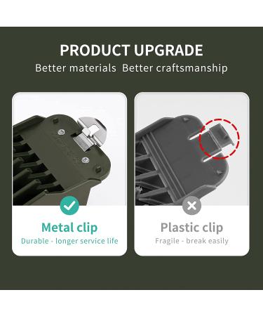 Wahl Clipper Guards Set - 1.25 in, 1.5 in, 2 in Metal Clip Comb Attachments - 3pcs Green - Buy Online on GoSupps.com