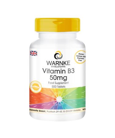 Vitamin B3 50mg (nicotinamide) Vegan 500 Tablets | Warnke Vitalstoffe