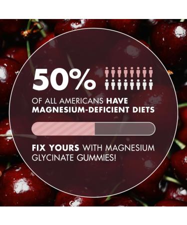 Magnesium Gummies 3 in 1 - Glycinate Citrat Malate 2150 MG High Absorption Supplement Sugar-Free Vegan Chews for Men & Women 60 Gummies Cherry Flavor Cherry 60 Count (Pack of 1) - Buy Online on GoSupps.com