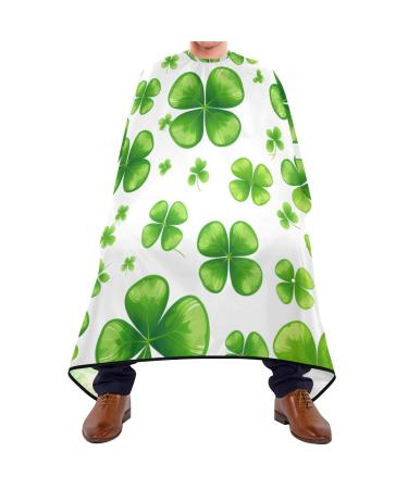 Waterproof Barber Cape -Green Clover 2 Cheetah Haircut Bib for Men Unisex Hair Cutting Cape(8rp1a)