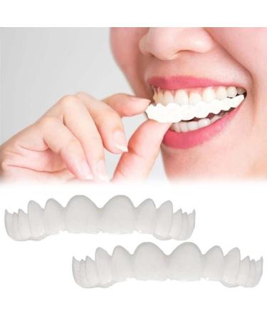 2 Pairs Temporarily Adjustable for Men and Women Nature and Comfortable Regain Confidence Smile(White)