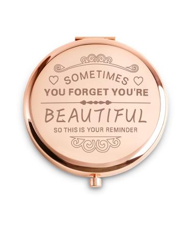COYOAL Graduation Gifts for Her  Mothers Day Birthday Gifts for Women  Personalized Friendship Gifts for Best Friends  Unique Gifts for Friends Female  Compact Mirror for Mom Grandma Rose you are beautifu...
