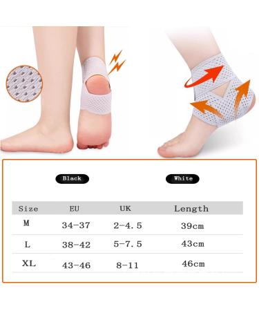 NELLHOMY Sport Ankle Brace for Men/Women(2 Pack) Adjustable Ankle Support Ankle Support for Plantar Fasciitis Relief Ankle Brace/Wrap for Sprained Ankle Achilles Tendon Recovery Sports(White XL) X-Large White - Buy Online on GoSupps.com