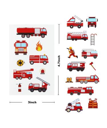 Fire Truck Temporary Tattoos - 24 Sheets | Firefighter Party Favors & Birthday Decorations - Buy Online on GoSupps.com