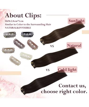 Buy Real Hair Clip-In Extensions - 20 Inch Darkest Brown (#2) | 7PCs 120g - Ideal for Hair Recovery | International Shipping - Buy Online on GoSupps.com