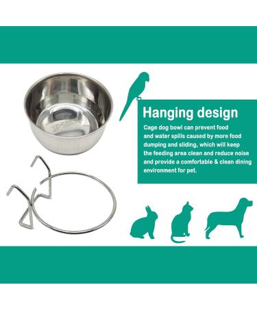 Buy 2 Stainless Steel Food Bowls for Parrot Cages | Hanging Feeders with Hooks | 4 Sizes - Perfect for Birds & Small Dogs (BPS-1130 x 2) - Buy Online on GoSupps.com
