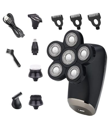 Electric Razor for Men 5 in 1 Men's Electric Shaver LCD Waterproof Rechargeable Razor Beard Trimmer Bald Shaver Hair Clipper Wet Dry Kit Black-5in1-with Box