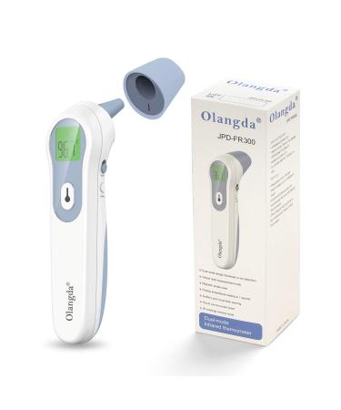 Ear and Forehead Dual Mode Non-Contact Thermometer for Adults Unique Measurement Mode for Kids Medical Grade Infrared Thermometer Instant Accurate Readings and Retrieval (No Battery Included) White