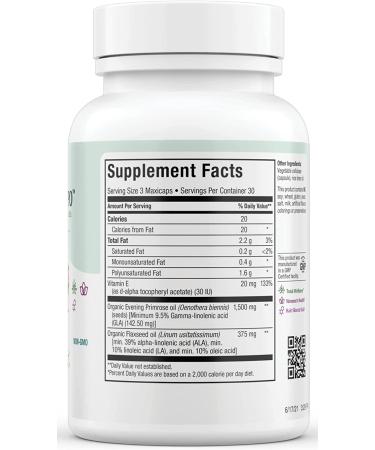 Organic Evening Primrose Oil Capsules 1500mg - Hormone Balance & Menopause Relief - GLA Supplement for Women - 90 Count - Buy Online on GoSupps.com