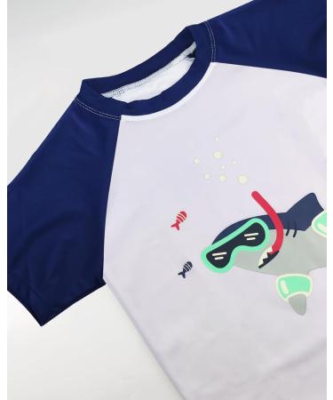 UV Protection Swim Shirt & Shorts for Children 2-10 Years | UPF 50+ Boys Swimwear - White Shark - Buy Online on GoSupps.com