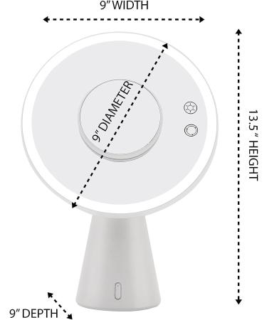 Impressions Vanity Luna Lighted Makeup Mirror - LED Strip Light, Bluetooth Speaker, 5X Magnifying Mirror - Charcoal - Buy Online on GoSupps.com